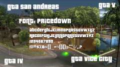Pricedown - шрифт логотипа GTA для GTA San Andreas