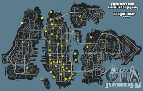 Карта Чаек GTA 4: The Ballad Of Gay Tony