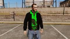 Чёрная куртка с зелёной олимпийкой для GTA 4