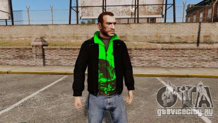 Чёрная куртка с зелёной олимпийкой для GTA 4