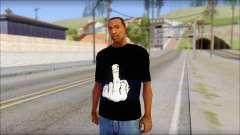 Black T-Shirt wBlack T-Shirt with middle finger