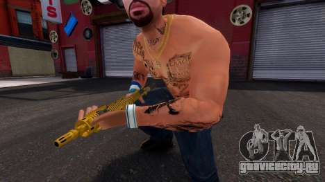 GTA V PC Golden Carbine Rifle для GTA 4